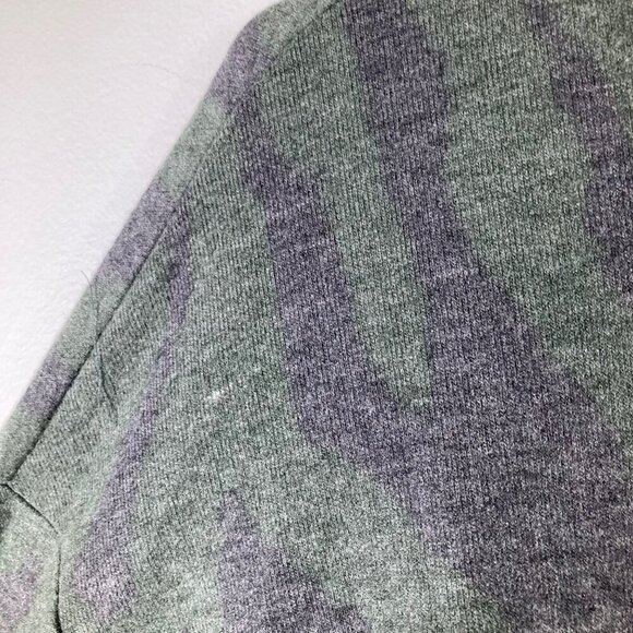 Womens Brushed Sweatshirt Tie Front Jungle Green Zebra L NWT #8 - Picture 3 of 6
